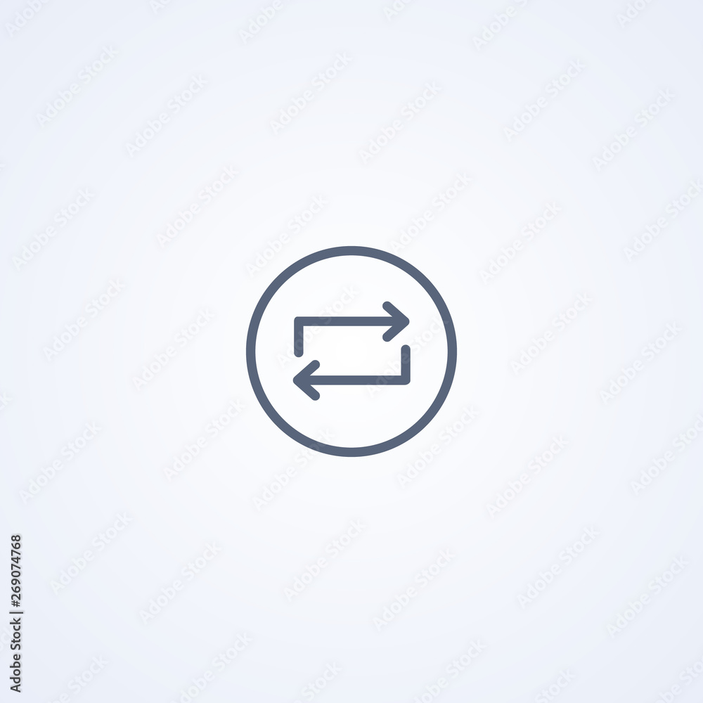 Refresh arrow loop, vector best gray line icon Refresh arrow loop, vector best gray line icon