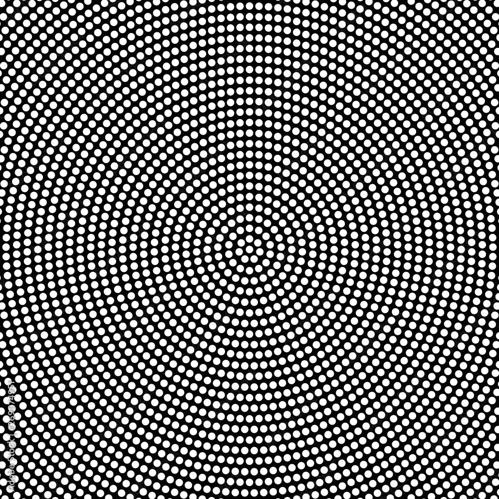Halftone retro round circle pattern background - monochrome vector design from circles