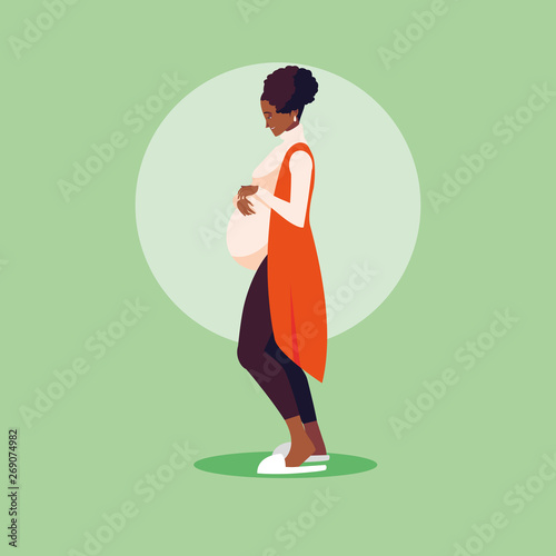 pregnant afro woman avatar character