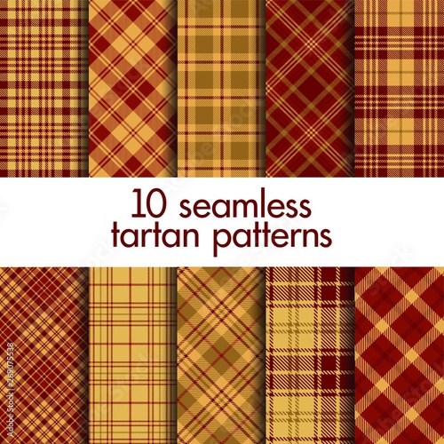 Set of seamless vector tartan patterns