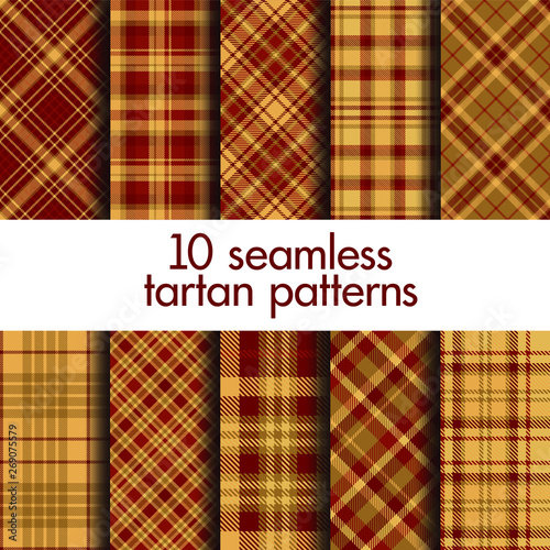 Set of seamless vector tartan patterns