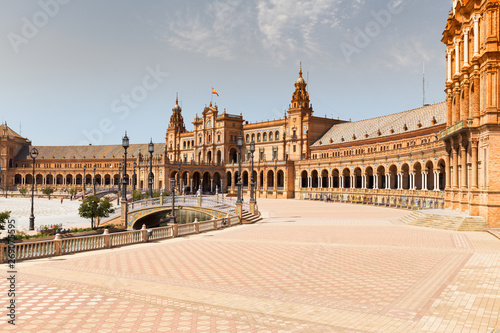 view of the Spanish square in Seville, Andalusia in Spain