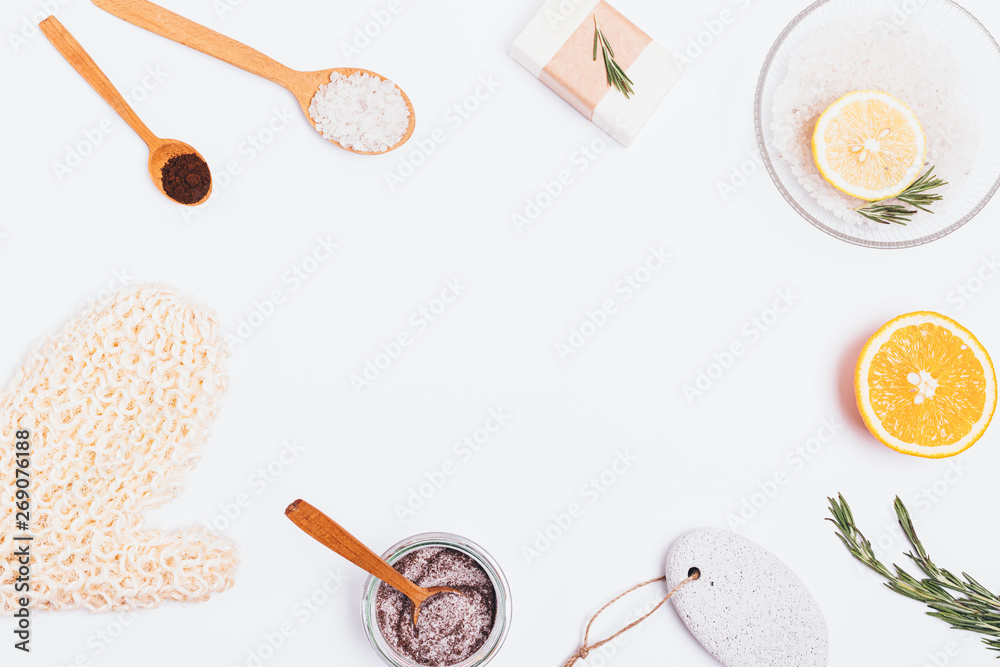 Bath background of natural cosmetics