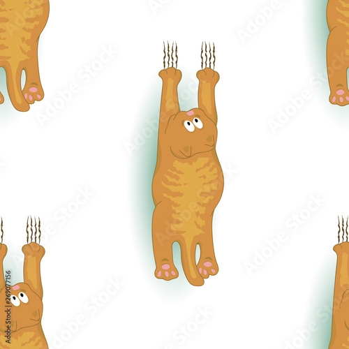 beautiful seamless pattern with funny cats.vector