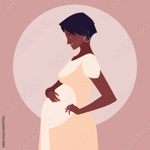 pregnant afro woman avatar character