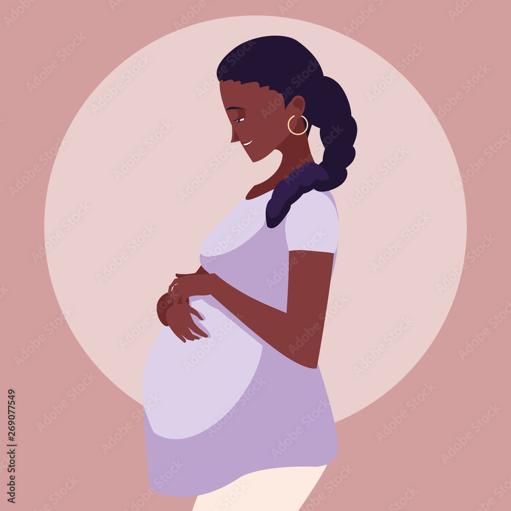 pregnant afro woman avatar character pregnant afro woman avatar character