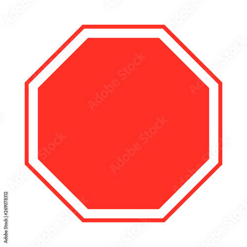 Vector Blank traffic sign red icon on white background illustration.