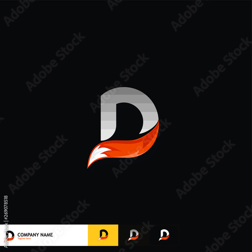Letter Logo Design with fox tail vector