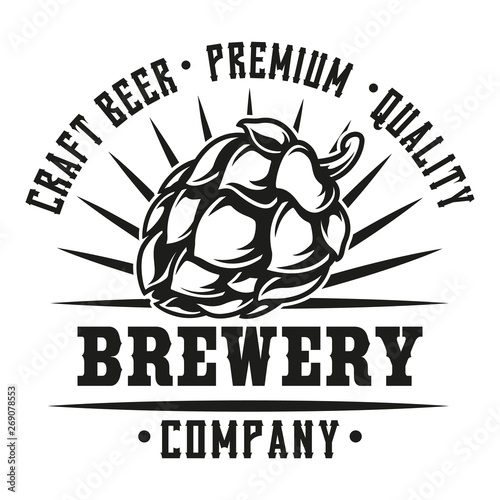 Illustration with a hop beer