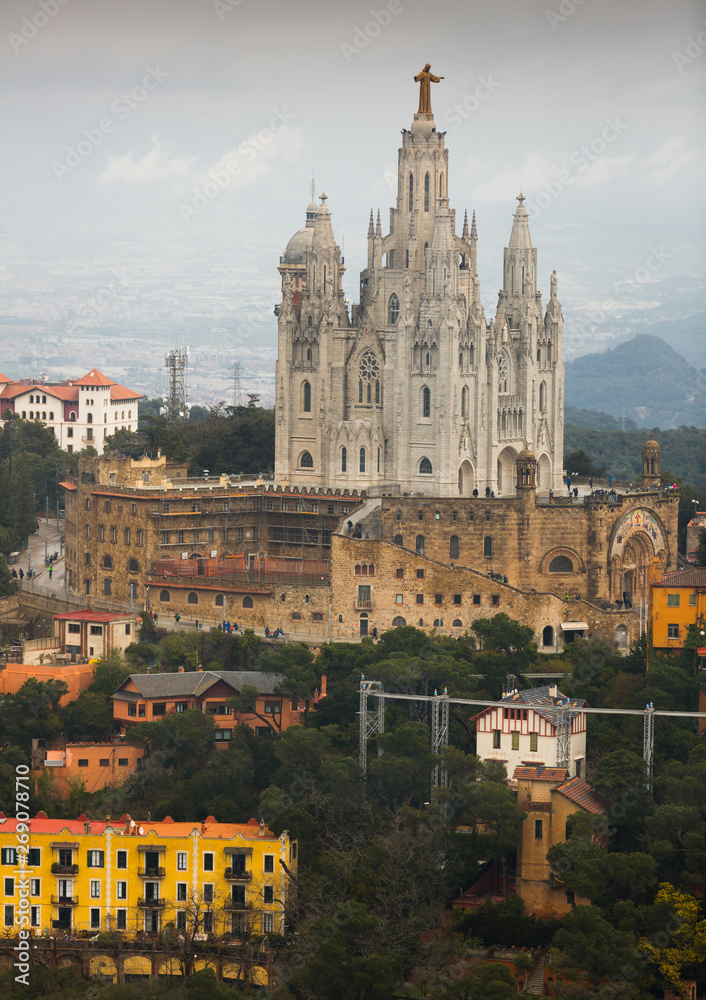 Expiatory Church of the Sacred Heart of Jesus mountain in Barcelona
