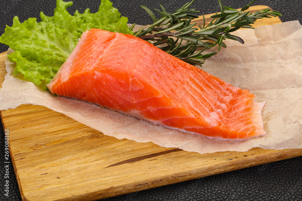 Piece of raw salmon