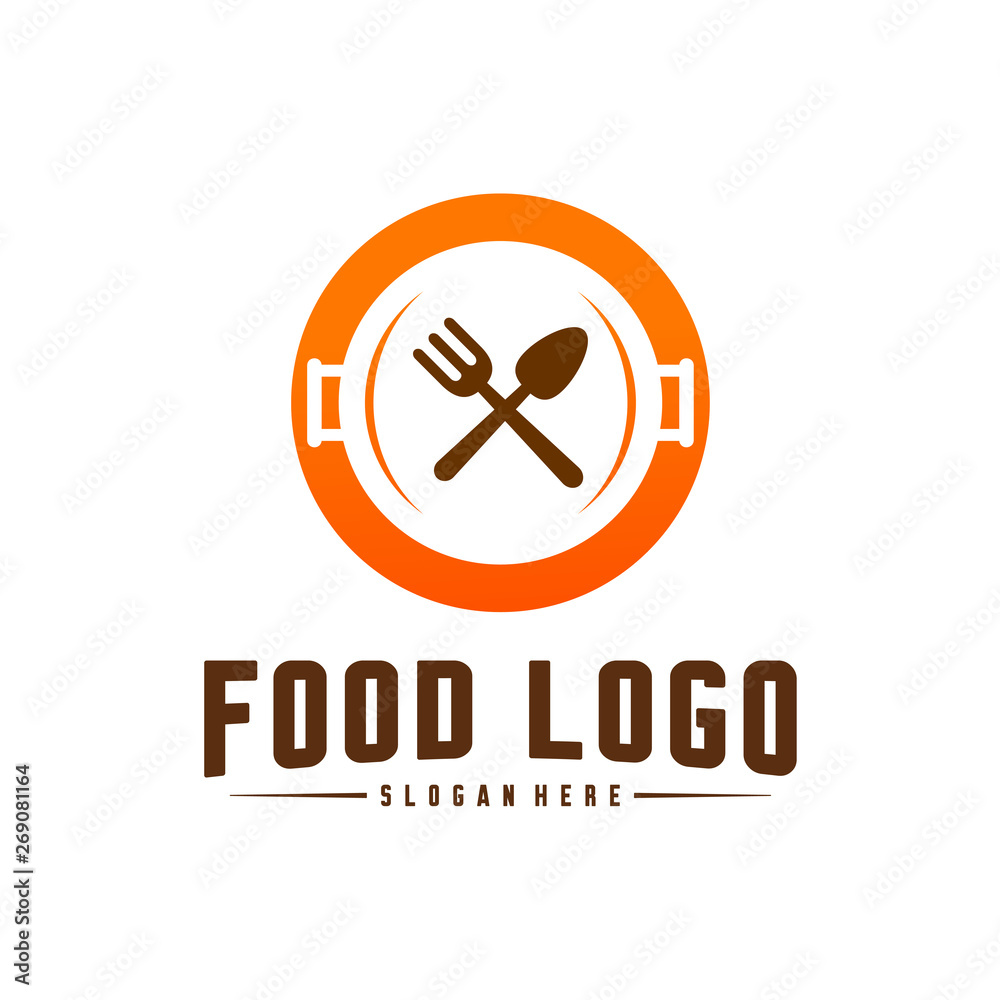 Modern minimalist vector logo of food. Cooking logo Template. Label for design menu restaurant or cafe. Icon Symbol. Modern minimalist vector logo of food. Cooking logo Template. Label for design menu restaurant or cafe. Icon Symbol.