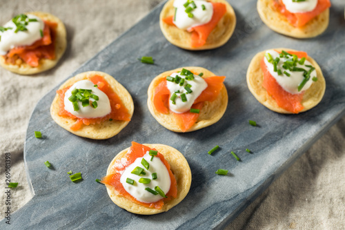 Homemade Smoked Salmon Cocktail Blinis