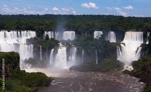 Waterfall Cataratas del Iguazu on Iguazu River  Brazil