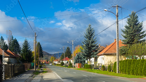 Typical hungarian village in day light