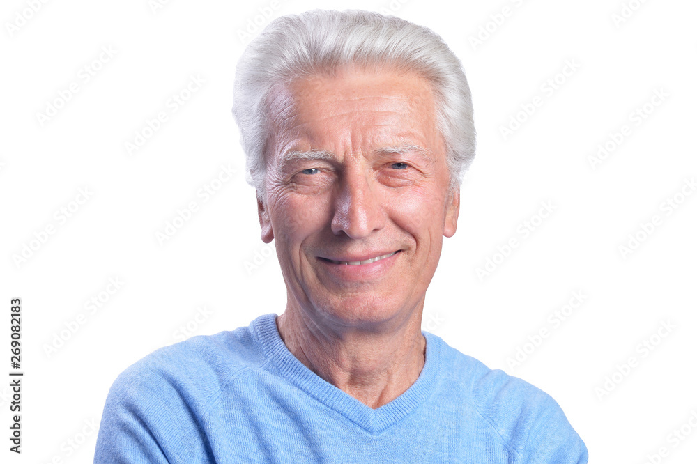 Close up portrait of senior man isolated Close up portrait of senior man isolated