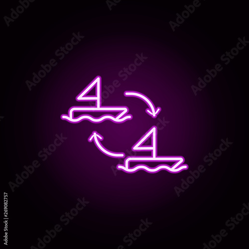change of sails neon icon. Elements of transportation set. Simple icon for websites, web design, mobile app, info graphics