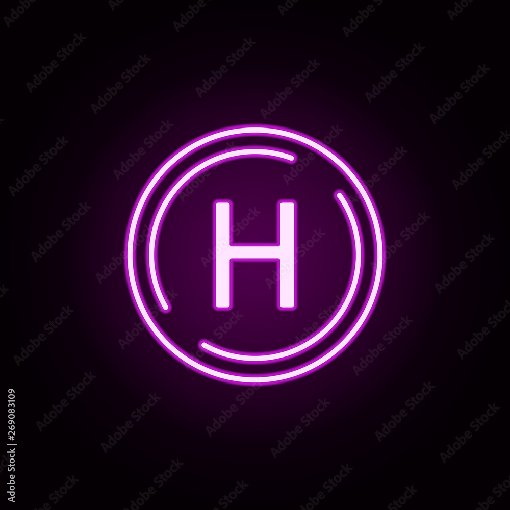 hospital sign neon icon. Elements of transportation set. Simple icon for websites, web design, mobile app, info graphics