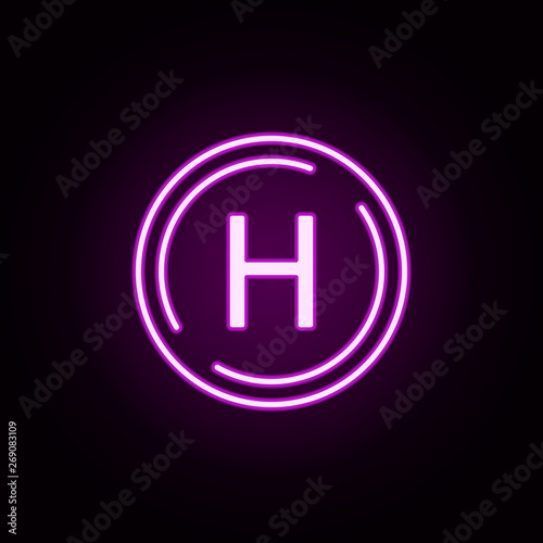 hospital sign neon icon. Elements of transportation set. Simple icon for websites, web design, mobile app, info graphics