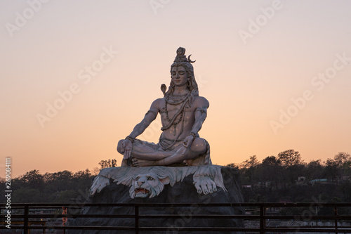 Shiva sculpture on the Ganges coast in Rishikesh