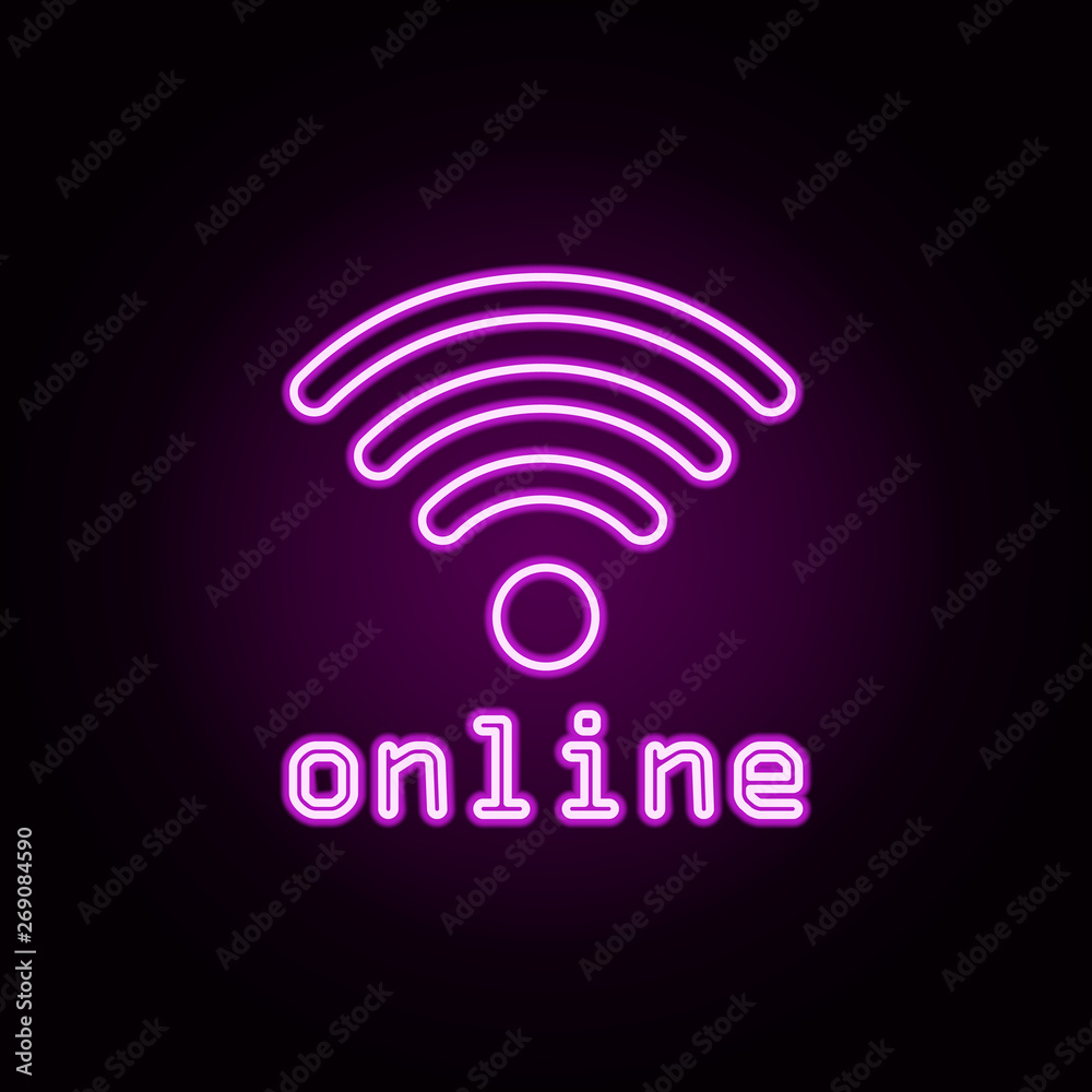wifi signal neon icon. Elements of sosial media network set. Simple icon for websites, web design, mobile app, info graphics wifi signal neon icon. Elements of sosial media network set. Simple icon for websites, web design, mobile app, info graphics