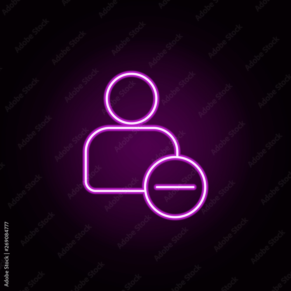 remove contact sign neon icon. Elements of sosial media network set. Simple icon for websites, web design, mobile app, info graphics remove contact sign neon icon. Elements of sosial media network set. Simple icon for websites, web design, mobile app, info graphics