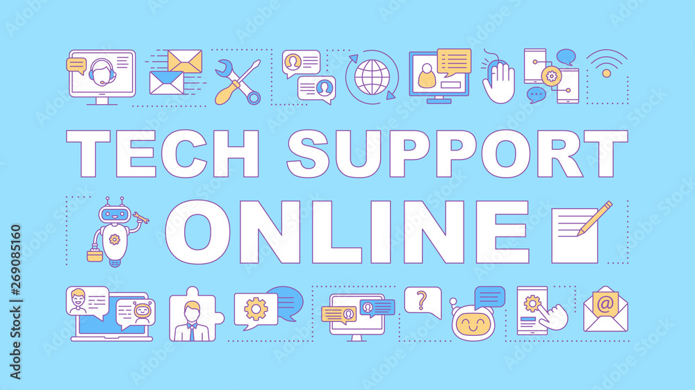 Tech support online word concepts banner Tech support online word concepts banner