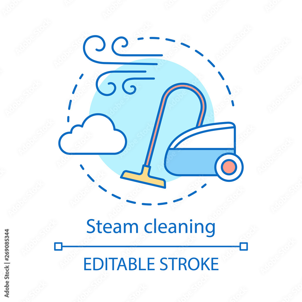 Fototapeta premium Steam cleaning concept icon
