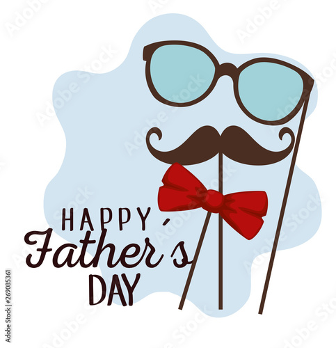 fathers day celebration with glasses and mustache