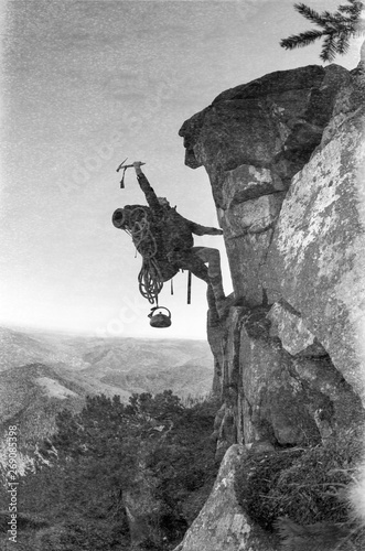 Obraz na płótnie rock climber retro photo w salonie