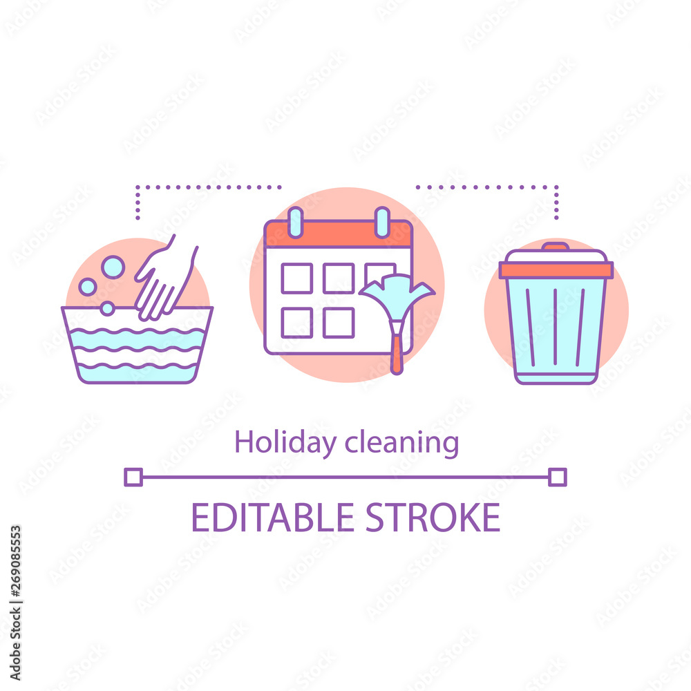 Holiday cleaning concept icon