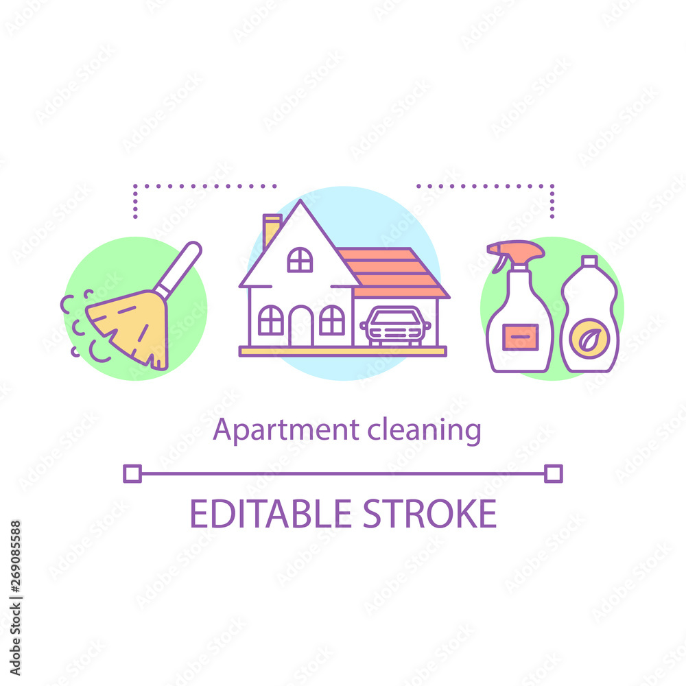 Fototapeta premium Apartment cleaning concept icon
