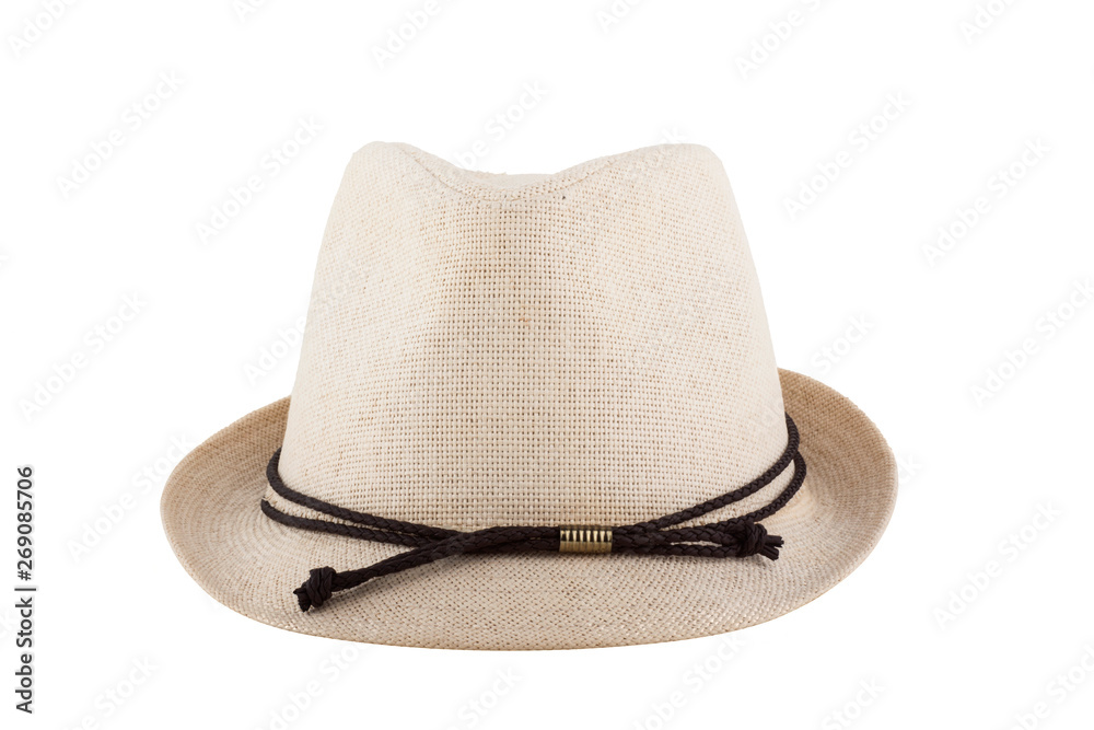 Mens Womens Straw Hat isolated on white background
