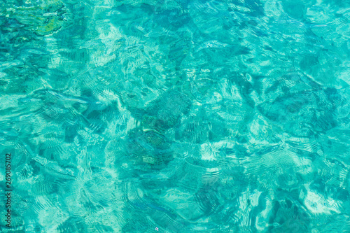 aquamarine tropic exotic Philippines sea ripple transparent water surface natural background 