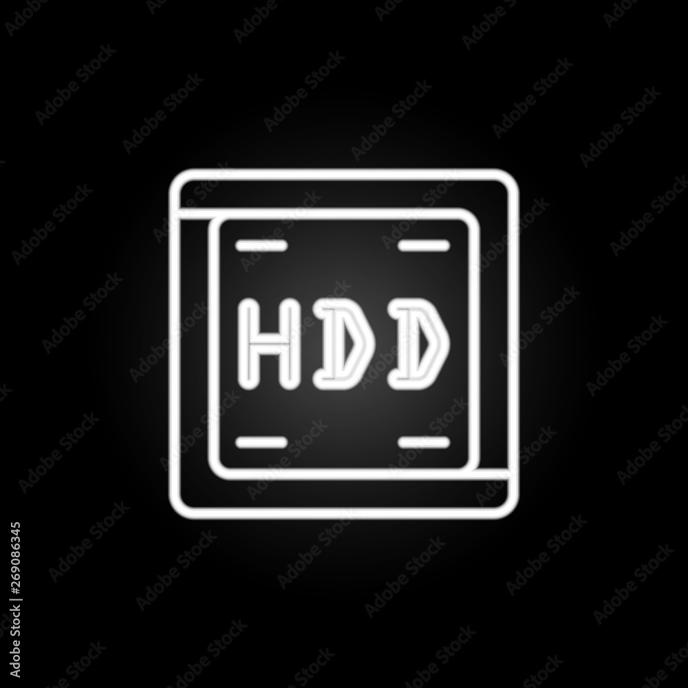 hard disc neon icon. Elements of computer hardware set. Simple icon for websites, web design, mobile app, info graphics hard disc neon icon. Elements of computer hardware set. Simple icon for websites, web design, mobile app, info graphics