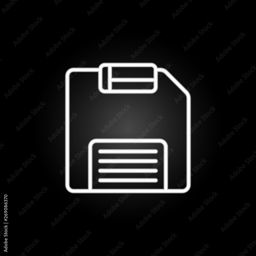 floppy disc neon icon. Elements of computer hardware set. Simple icon for websites, web design, mobile app, info graphics floppy disc neon icon. Elements of computer hardware set. Simple icon for websites, web design, mobile app, info graphics