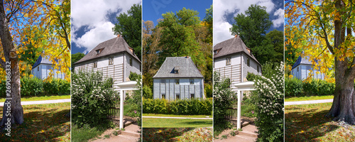 Die Jahreszeiten an Goethes Gartenhaus in Weimar  - Collage