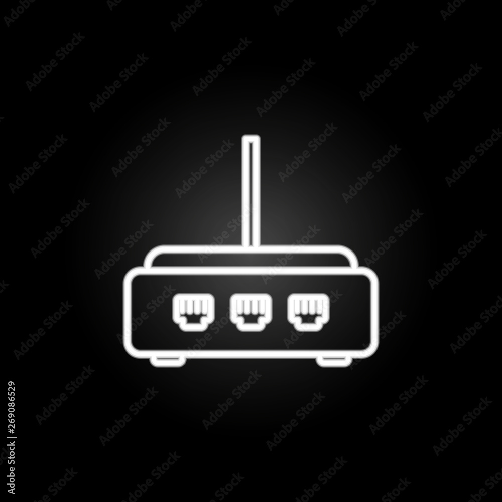 router neon icon. Elements of computer hardware set. Simple icon for websites, web design, mobile app, info graphics router neon icon. Elements of computer hardware set. Simple icon for websites, web design, mobile app, info graphics