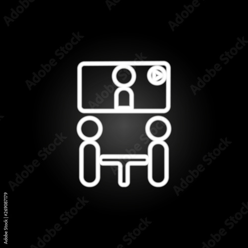 online presentation neon icon. Elements of conferencing set. Simple icon for websites, web design, mobile app, info graphics