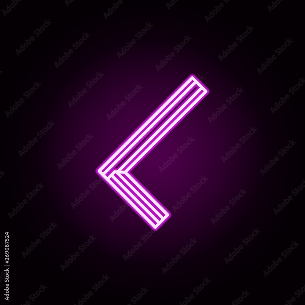triangular ruler neon icon. Elements of construction tools set. Simple icon for websites, web design, mobile app, info graphics triangular ruler neon icon. Elements of construction tools set. Simple icon for websites, web design, mobile app, info graphics