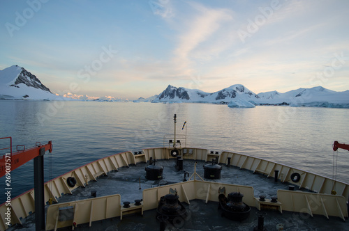 Irizar icebreaker sailing south to the antarctica.  photo