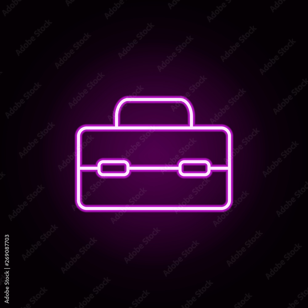 instrument box neon icon. Elements of construction tools set. Simple icon for websites, web design, mobile app, info graphics instrument box neon icon. Elements of construction tools set. Simple icon for websites, web design, mobile app, info graphics