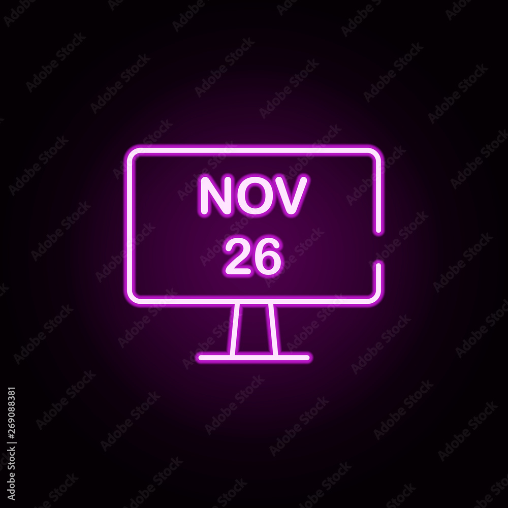 cyber Monday in pc neon icon. Elements of cyber monday set. Simple icon for websites, web design, mobile app, info graphics cyber Monday in pc neon icon. Elements of cyber monday set. Simple icon for websites, web design, mobile app, info graphics