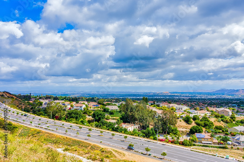 aerial view of the inland empire city