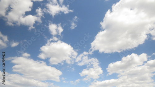 White clouds on blue sky background