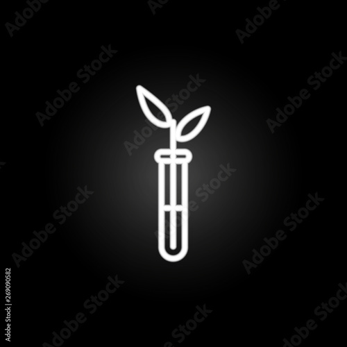 Plant in vitro neon icon. Elements of education set. Simple icon for websites, web design, mobile app, info graphics