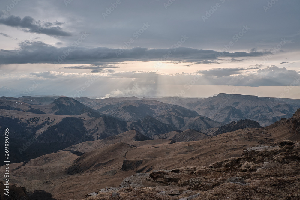 View from the plateau Bermamyt in the Caucasus