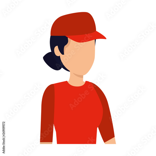 female delivery worker avatar character