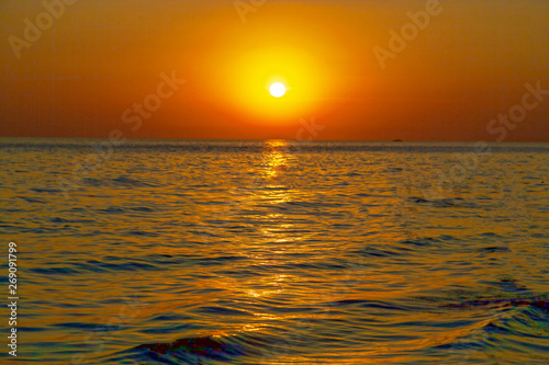 Sunrise on the tropical sea.