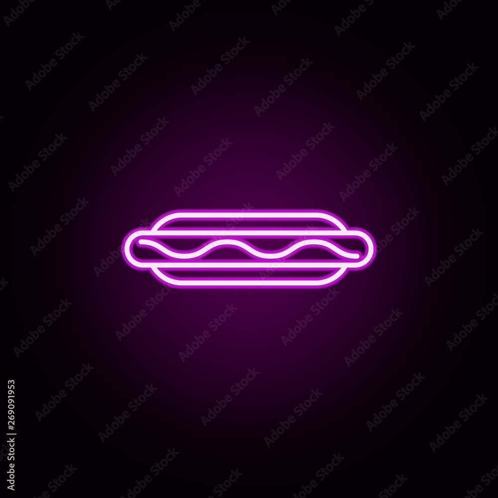 hamburger neon icon. Elements of fast food set. Simple icon for websites, web design, mobile app, info graphics
